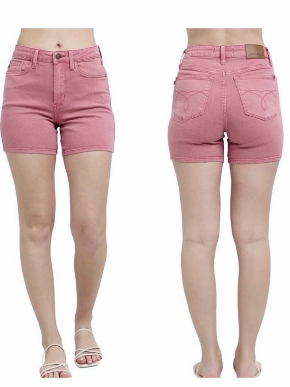 Judy Blue Garment Dyed Stretch Denim Shorts Rose Pink XL JB150347